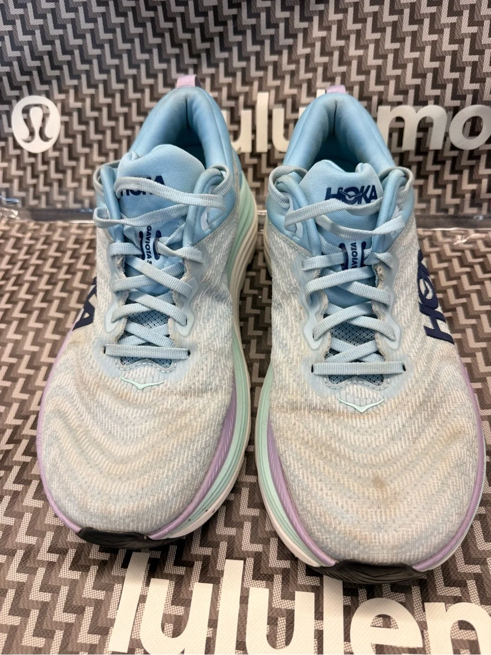 Hoka Women's Light Blue Plush-Run Running Shoes